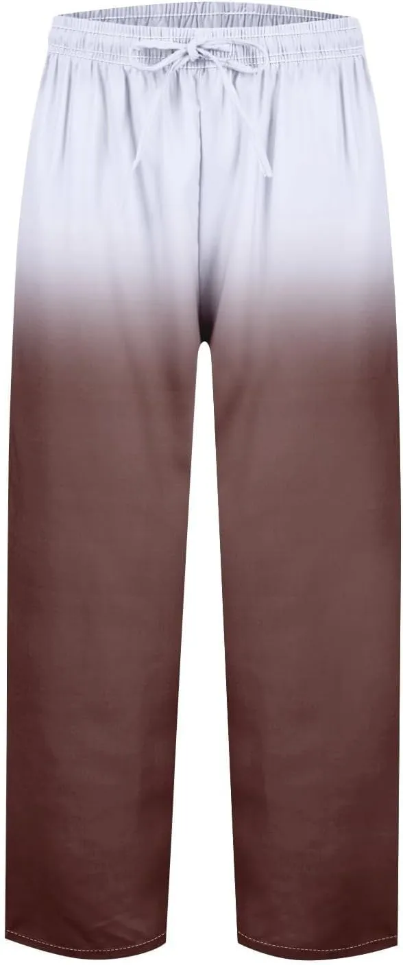 Women's Wide Leg Pants with Pockets Wide Leg Plus Size Capri Pants Lightweight Capri Trousers S 5XL Summer Vacation