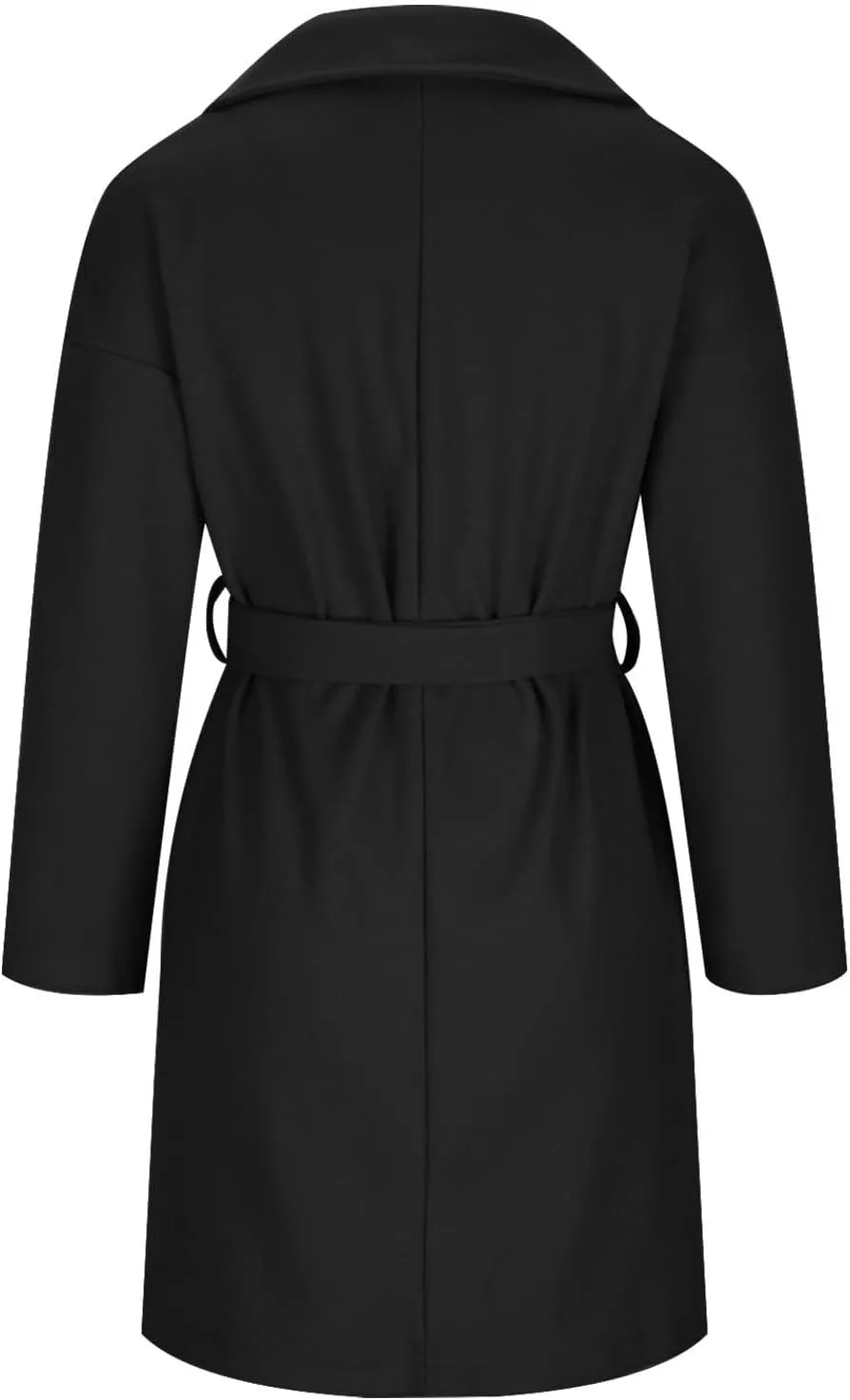 Wool Coats for Women Casual Open Front Winter Trench Coat Oversized Notch Lapel Thicken Bussiness Jacket With Belts