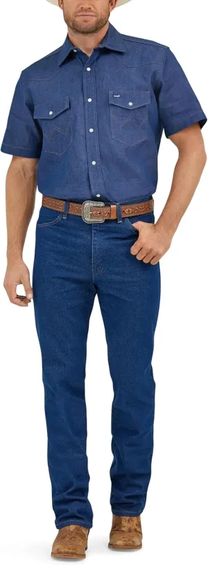 Wrangler Men's Short Sleeve Western Snap Work Shirt