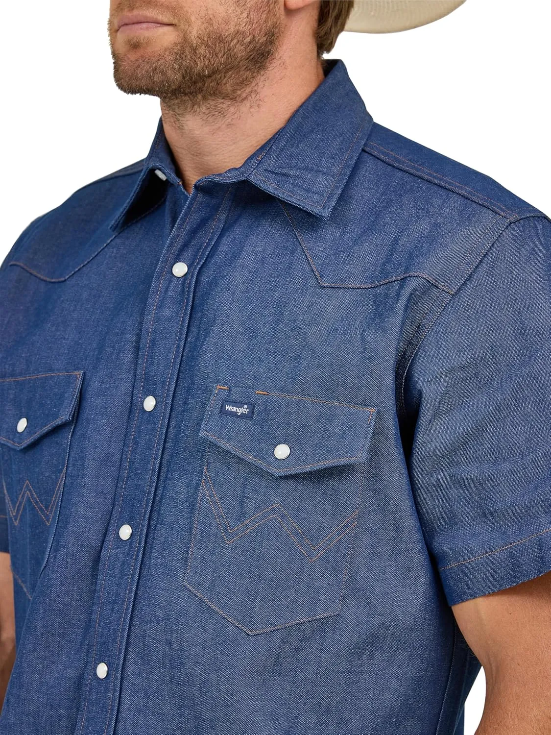 Wrangler Men's Short Sleeve Western Snap Work Shirt