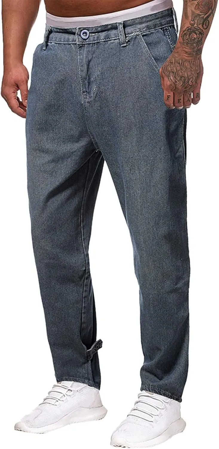 ZYXTIM Mens Stretch Skinny Ripped Jeans Slim Fit Straight Leg Destoryed Distressed Denim Pants Pencil Tapered Trousers